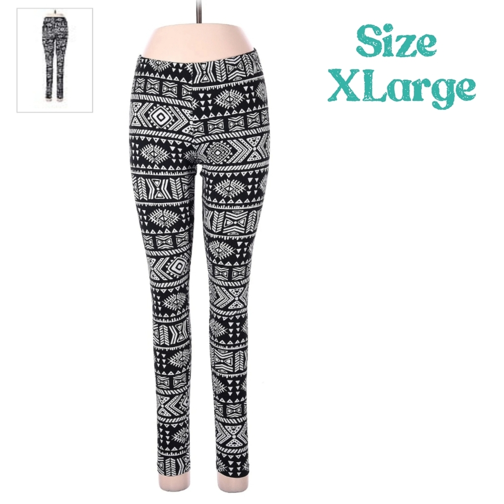 Bobbie Brooks High Rise Leggings Elastic Stretch Waist Aztech Gym Women XLarge